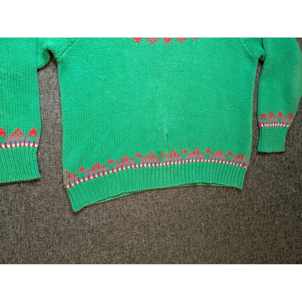 Vintage Susan Bristol Sweater Medium Green Festive Bohemian Knit‎ Sweatshirt - Picture 3 of 9